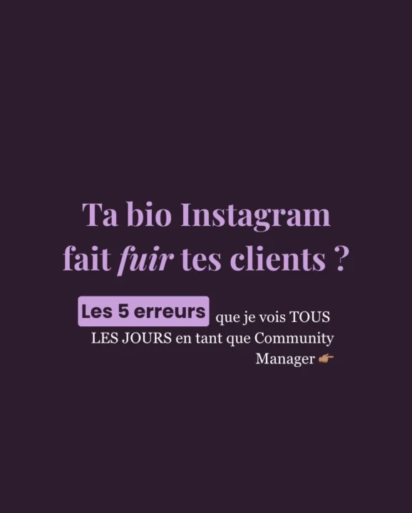 Ta bio = ta vitrine. Si elle est mal rangée, personne n’entre 🔍 #auditinstagram…